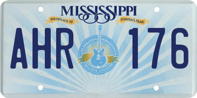 MS license plate AHR176
