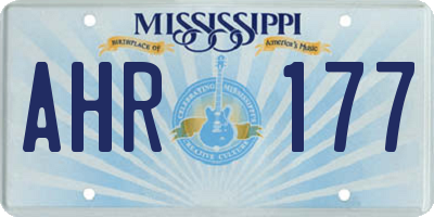 MS license plate AHR177