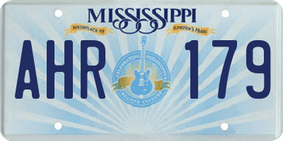MS license plate AHR179