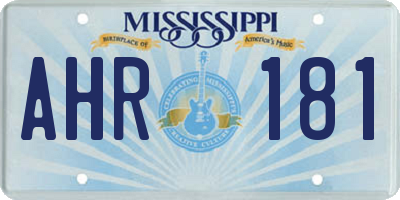 MS license plate AHR181