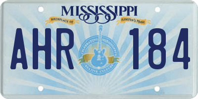 MS license plate AHR184