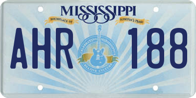MS license plate AHR188