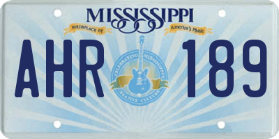 MS license plate AHR189