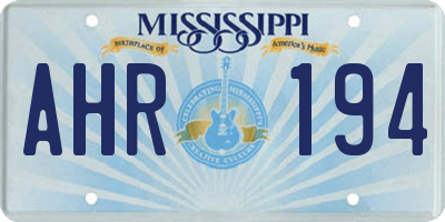 MS license plate AHR194