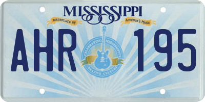 MS license plate AHR195