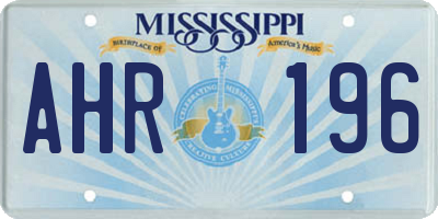 MS license plate AHR196