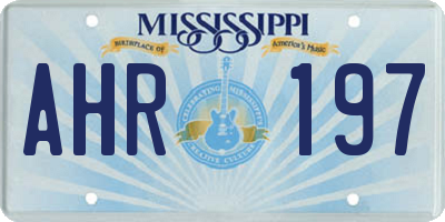 MS license plate AHR197