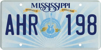 MS license plate AHR198