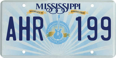 MS license plate AHR199