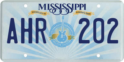 MS license plate AHR202
