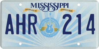 MS license plate AHR214