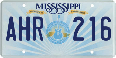 MS license plate AHR216