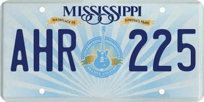 MS license plate AHR225