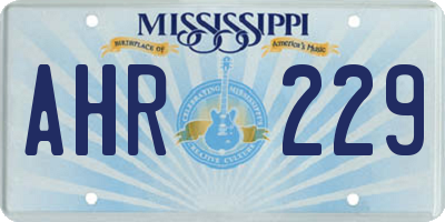 MS license plate AHR229