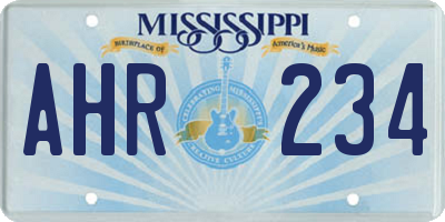 MS license plate AHR234