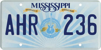 MS license plate AHR236