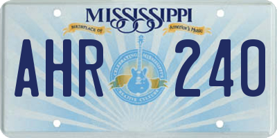 MS license plate AHR240