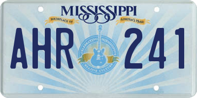 MS license plate AHR241