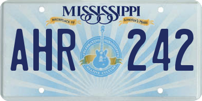 MS license plate AHR242