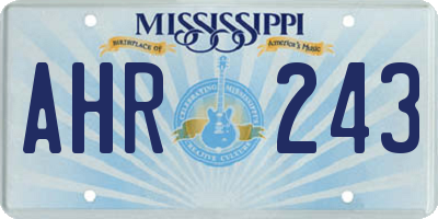MS license plate AHR243