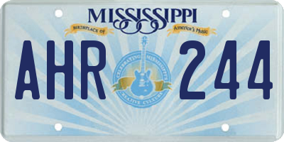 MS license plate AHR244