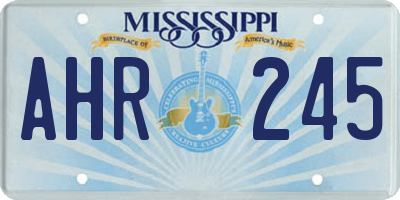 MS license plate AHR245