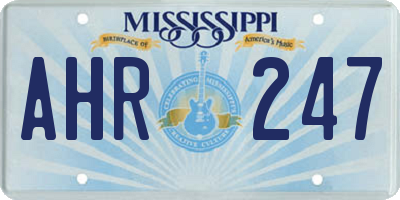 MS license plate AHR247