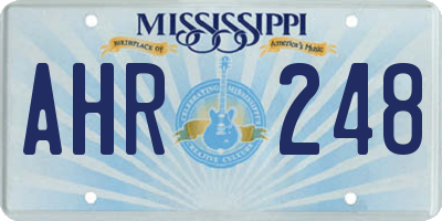 MS license plate AHR248