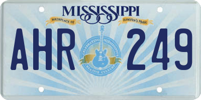 MS license plate AHR249