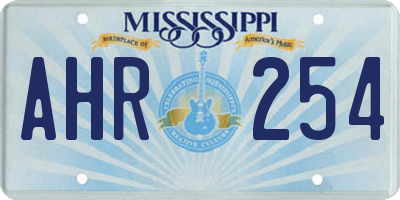 MS license plate AHR254