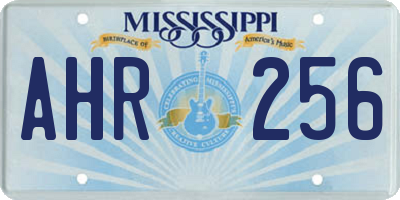 MS license plate AHR256