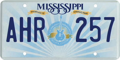 MS license plate AHR257