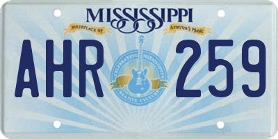 MS license plate AHR259