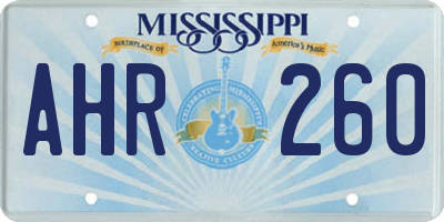 MS license plate AHR260