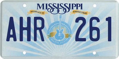 MS license plate AHR261