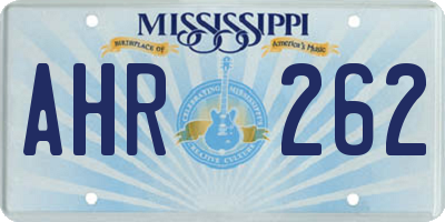 MS license plate AHR262
