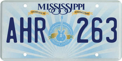 MS license plate AHR263