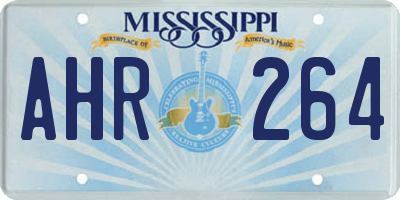 MS license plate AHR264
