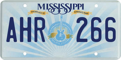 MS license plate AHR266