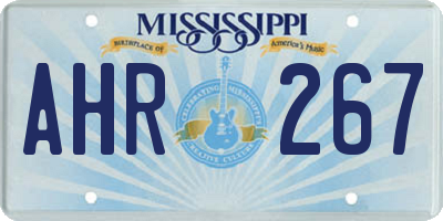 MS license plate AHR267