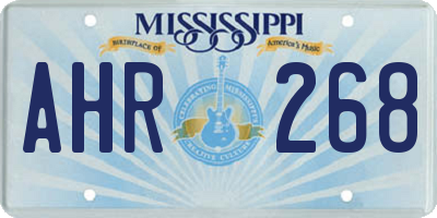 MS license plate AHR268