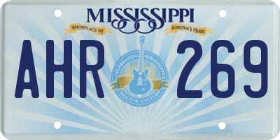 MS license plate AHR269