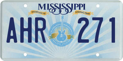 MS license plate AHR271