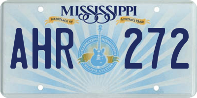MS license plate AHR272