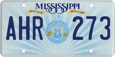 MS license plate AHR273