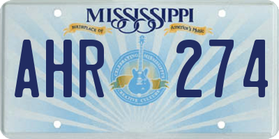 MS license plate AHR274