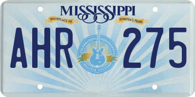 MS license plate AHR275