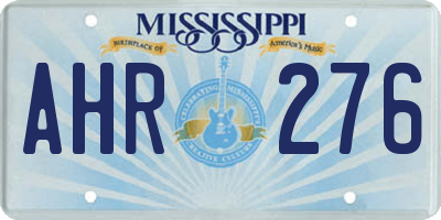 MS license plate AHR276
