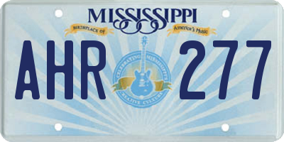MS license plate AHR277