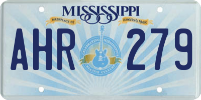 MS license plate AHR279